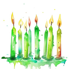 Aesthetic Watercolor Birthday Candle Cake Illustration