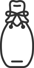 ひな祭りの、甘酒の瓶のアイコン（線画）のイラスト