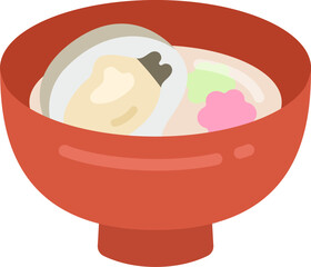 はまぐりのお吸い物のアイコンのイラスト
