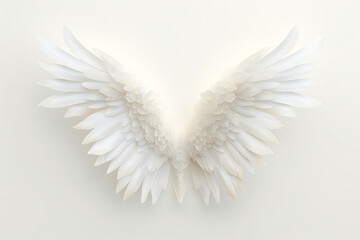 White Angel Wing on White Background