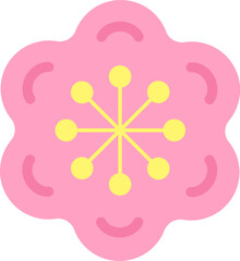梅の花のアイコンのイラスト