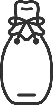 recommend clip art: ひな祭りの、甘酒の瓶のアイコン（線画）のイラスト