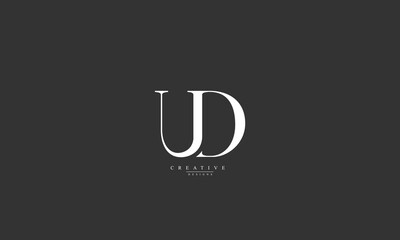 Alphabet letters Initials Monogram logo UD DU U D - obrazy, fototapety, plakaty