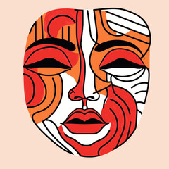Continuous Line Artistic Drawing of Human Face