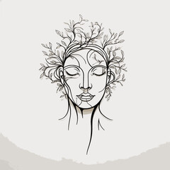 Minimalist Single Line Art of Abstract Human Head for Modern Designs