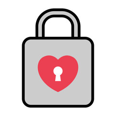 Open and closed padlock heart