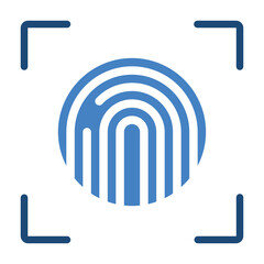 Biometric Solid Color Icon Design Vector