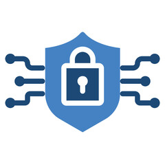 Cybersecurity Solid Color Icon Design Vector