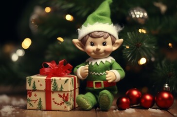 Christmas elf's gift delivery