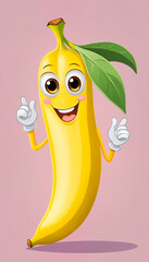 Yellow Banana With Smiling Eyes