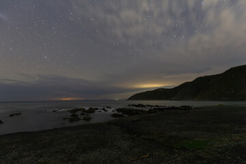 Red Rocks Coastal Walk, Night Photography, Gazing Towards the South Island, New Zealand