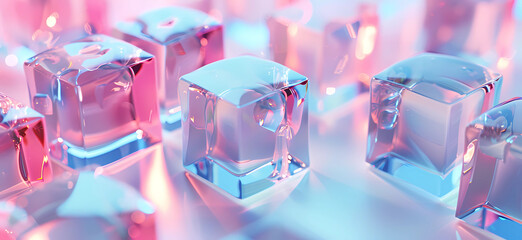 3d image of various shaped cubes