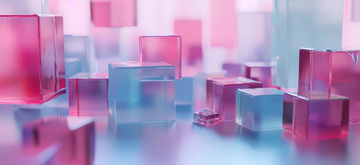 3d image of various shaped cubes
