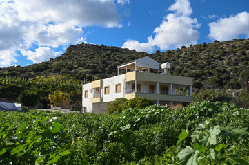 Fototapeta na wymiar villa near the mountain on a winter day in Cyprus 2