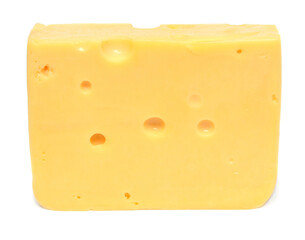 Cheese closeup isolated on white background