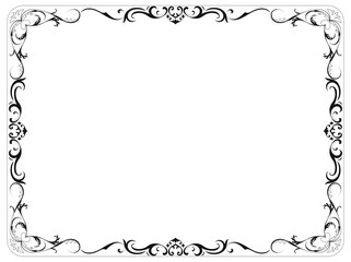 Retro vintage frame is an antique photo frame. Decorated with rolled flowers and dividers.