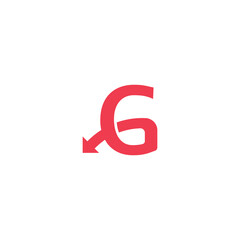 Letter G logo investment icon flat and vector design template. Trend red-black color on white and black background. Symbol G in vector elements