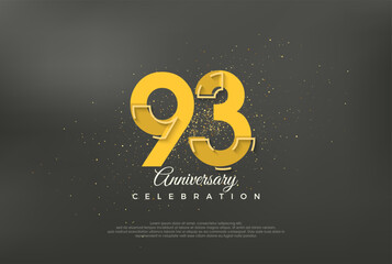 Anniversary number modern, premium vector background for 93rd anniversary. Premium vector for poster, banner, celebration greeting. - obrazy, fototapety, plakaty