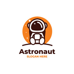 cute astronaut modern logo vector
