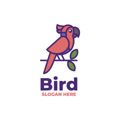 modern fun bird logo vector