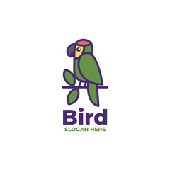 modern fun bird logo vector
