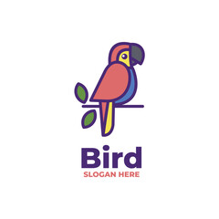 modern fun bird logo vector