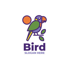 modern fun bird logo vector