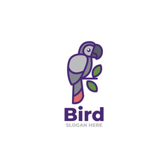 modern fun bird logo vector