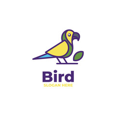 modern fun bird logo vector