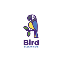 modern fun bird logo vector