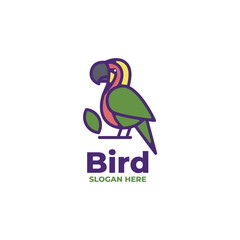modern fun bird logo vector