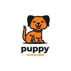 cute dog modern logo vector