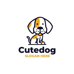 cute dog modern logo vector
