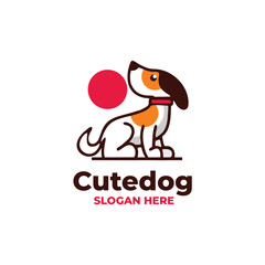 cute dog modern logo vector