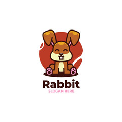 cute rabbit modern logo vector