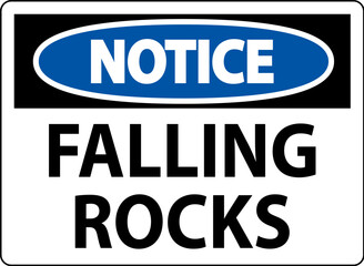 Notice Sign, Falling Rocks