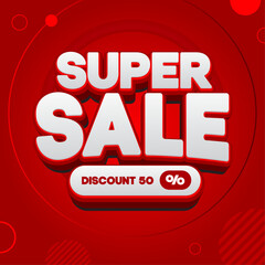 super sale banner promotion with graphic style effect. big sale promo banner