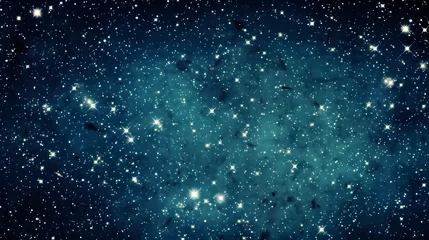 Deurstickers stars and the space with a blue galaxy © Liam