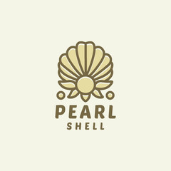 Pearl Shell Luxury Jewelry Vector Logo Design illustration