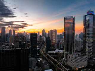 Beautiful sunset in Jakarta City Indonesia. Jakarta, is a capital city of indonesia that become the centre of economic and financial of Indonesia.