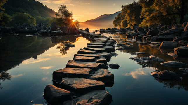 Sunrise Serenade on a River's Edge