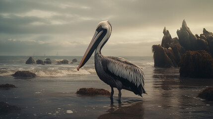 pelican on the beach