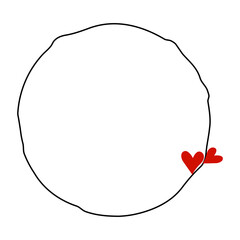 Doodle love frame circle line vector