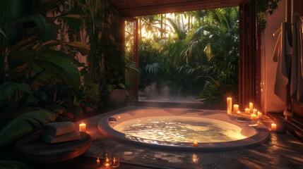 Luxury hot tub design with nature look