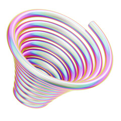 3d rendering hologram geometric spiral circle