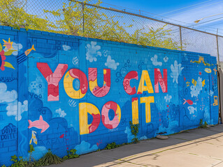 Colorful Mural Grafitti That Reads YOU CAN DO IT