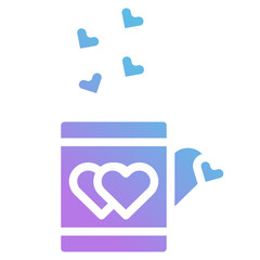Gradient love coffee icon 