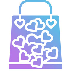 Obraz premium Gradient love bag icon 