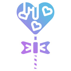 Gradient love candy icon 