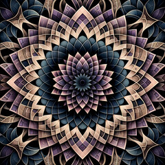 Hyperbolic Flower Mandala like Seamless pattern Maximalist Colorful Floral Psychedelic, Wallpaper Background